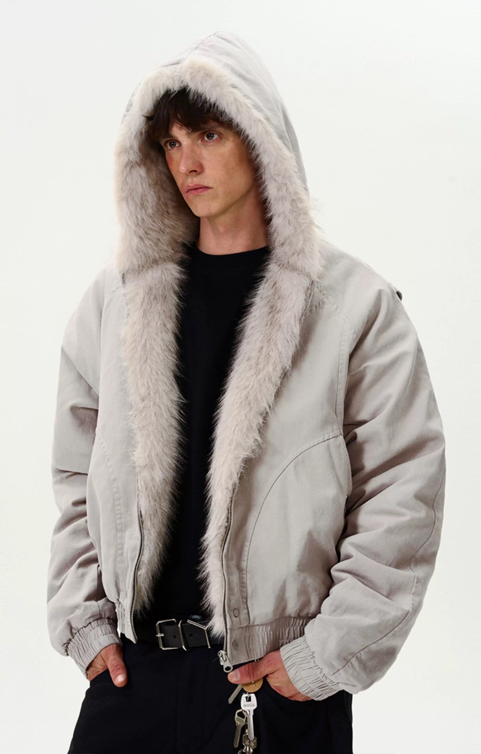 American Vintage Deconstructed Fleece-Lined Jacket – Retro Streetwear Outerwear FE0067