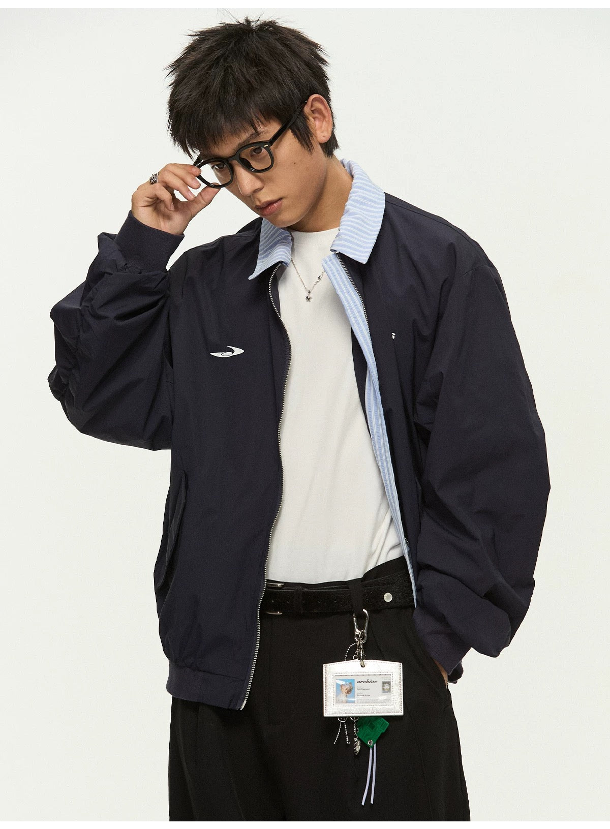 Men’s Vintage Embroidered Layered Baseball Jacket – Retro Streetwear Bomber Coat FE0017