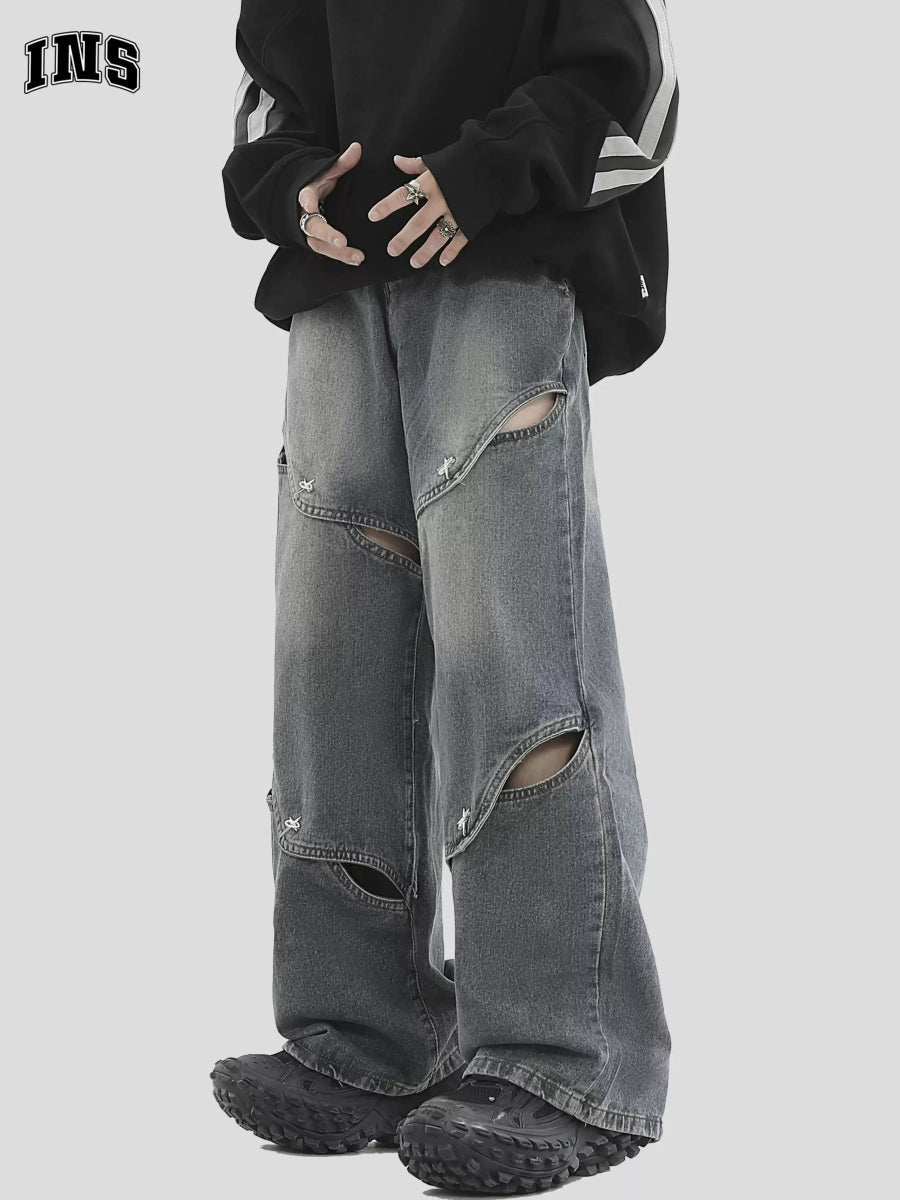 METAL HOLE BREAKING JEANS FE0399