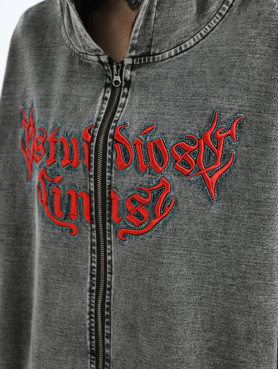 GOTHIC LETTER LOGO DENIM JACKET FE0122
