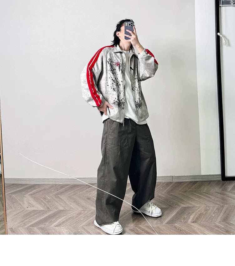 Men’s Printed Color-Block Fleece Jacket FE0333