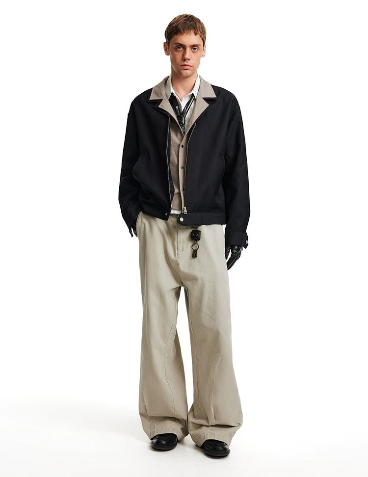 Men’s Deconstructed Layered Jacket – Vintage Minimal Street Outerwear FE0034
