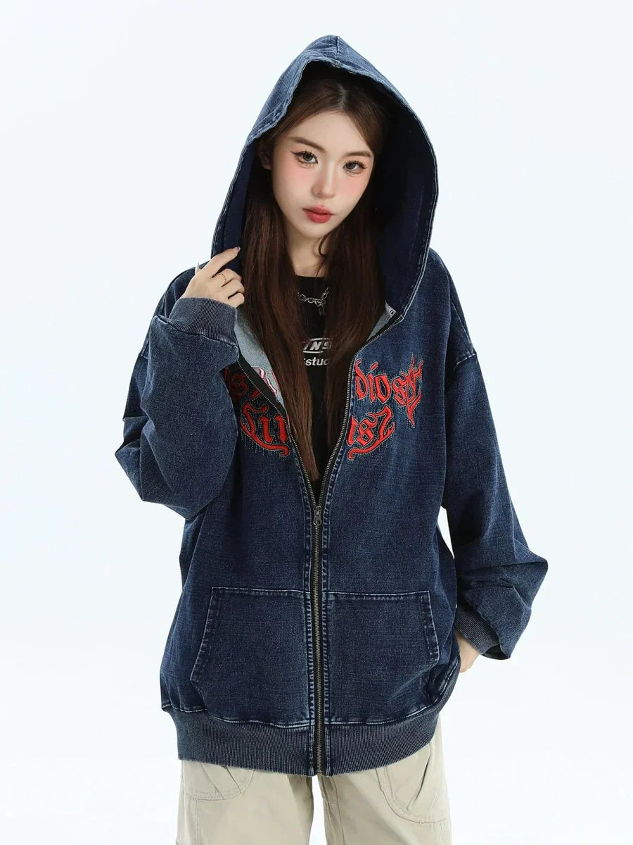 GOTHIC LETTER LOGO DENIM JACKET FE0122