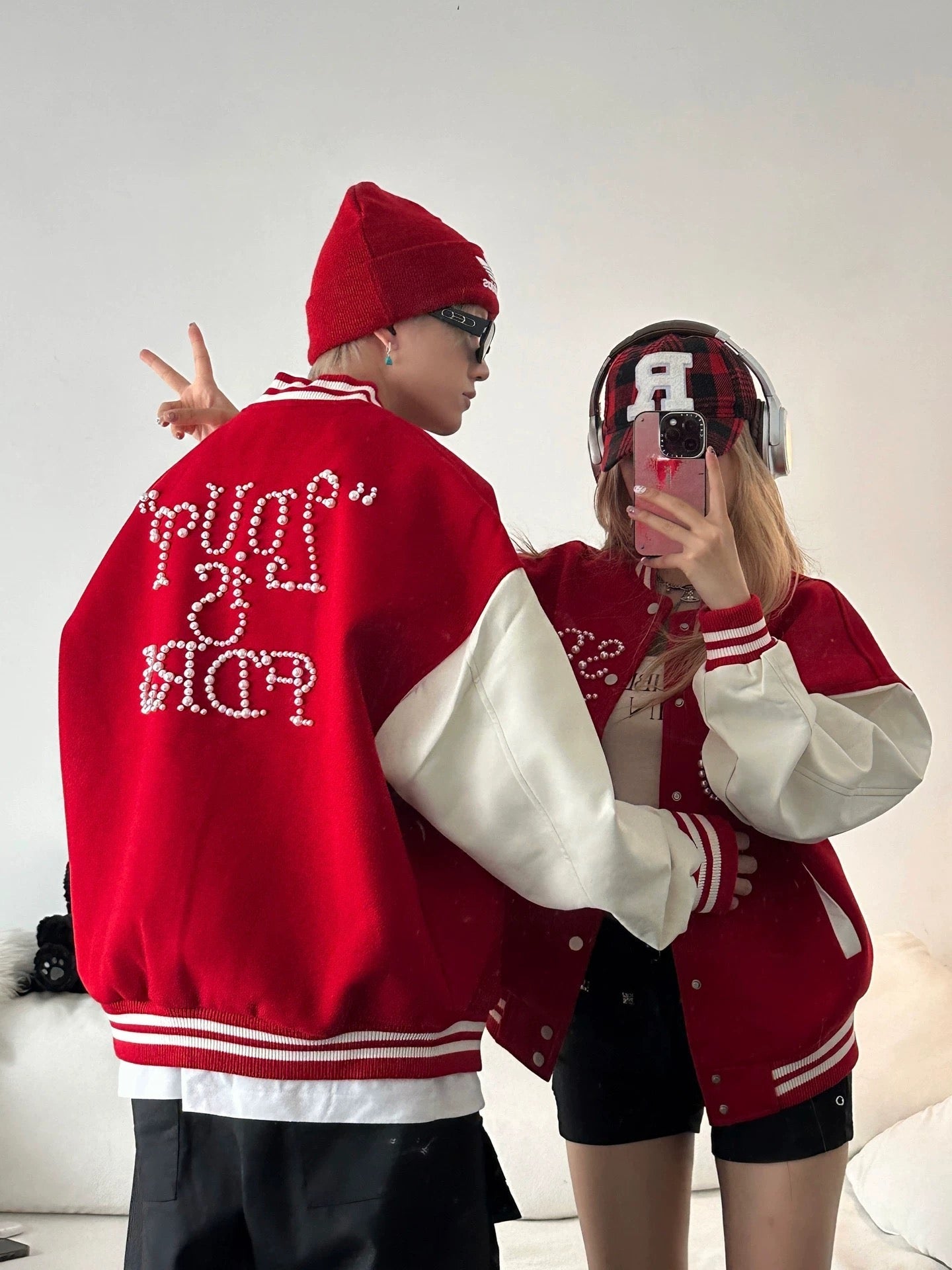 American Streetwear Rhinestone Baseball Jacket FE0272