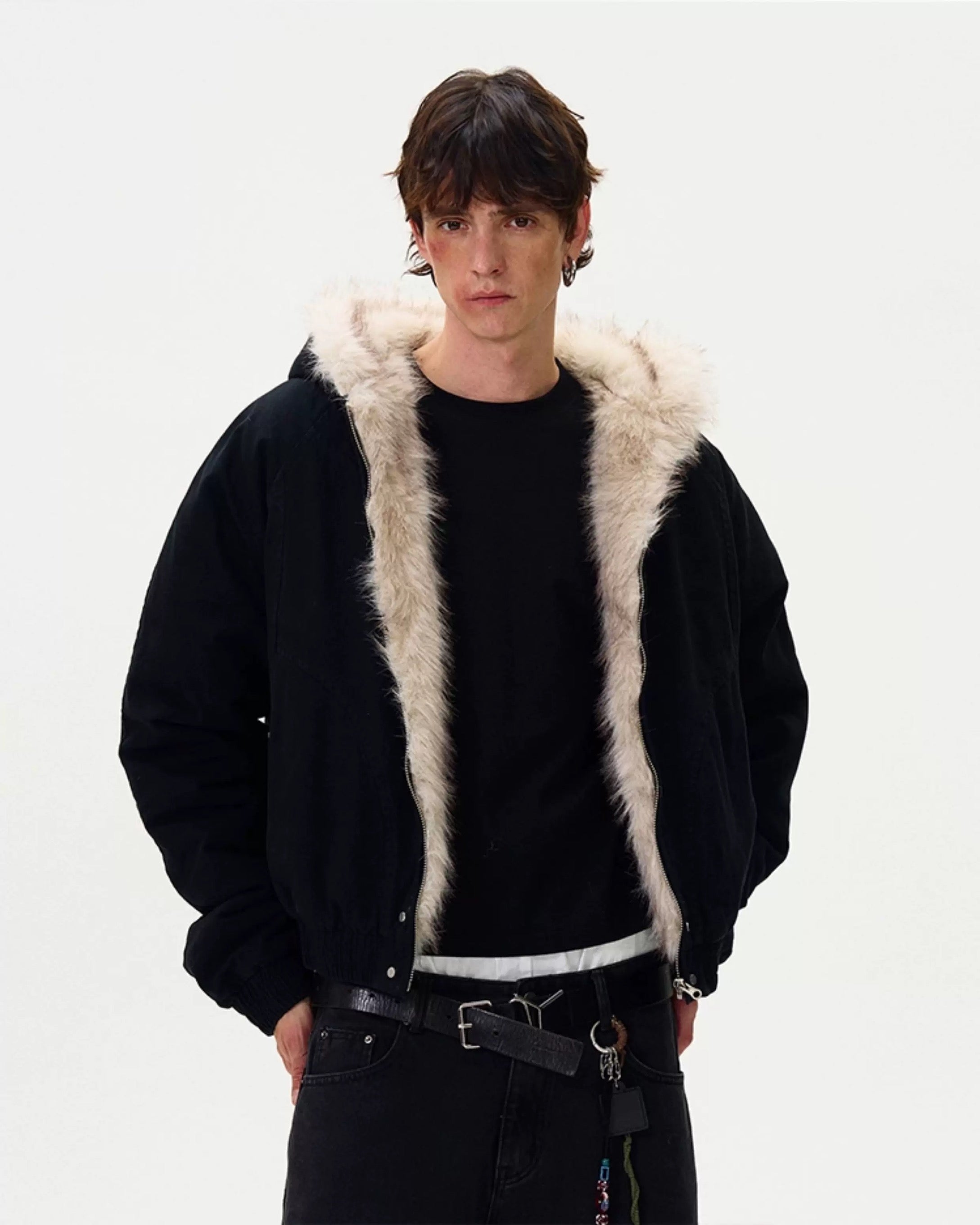 American Vintage Deconstructed Fleece-Lined Jacket – Retro Streetwear Outerwear FE0067