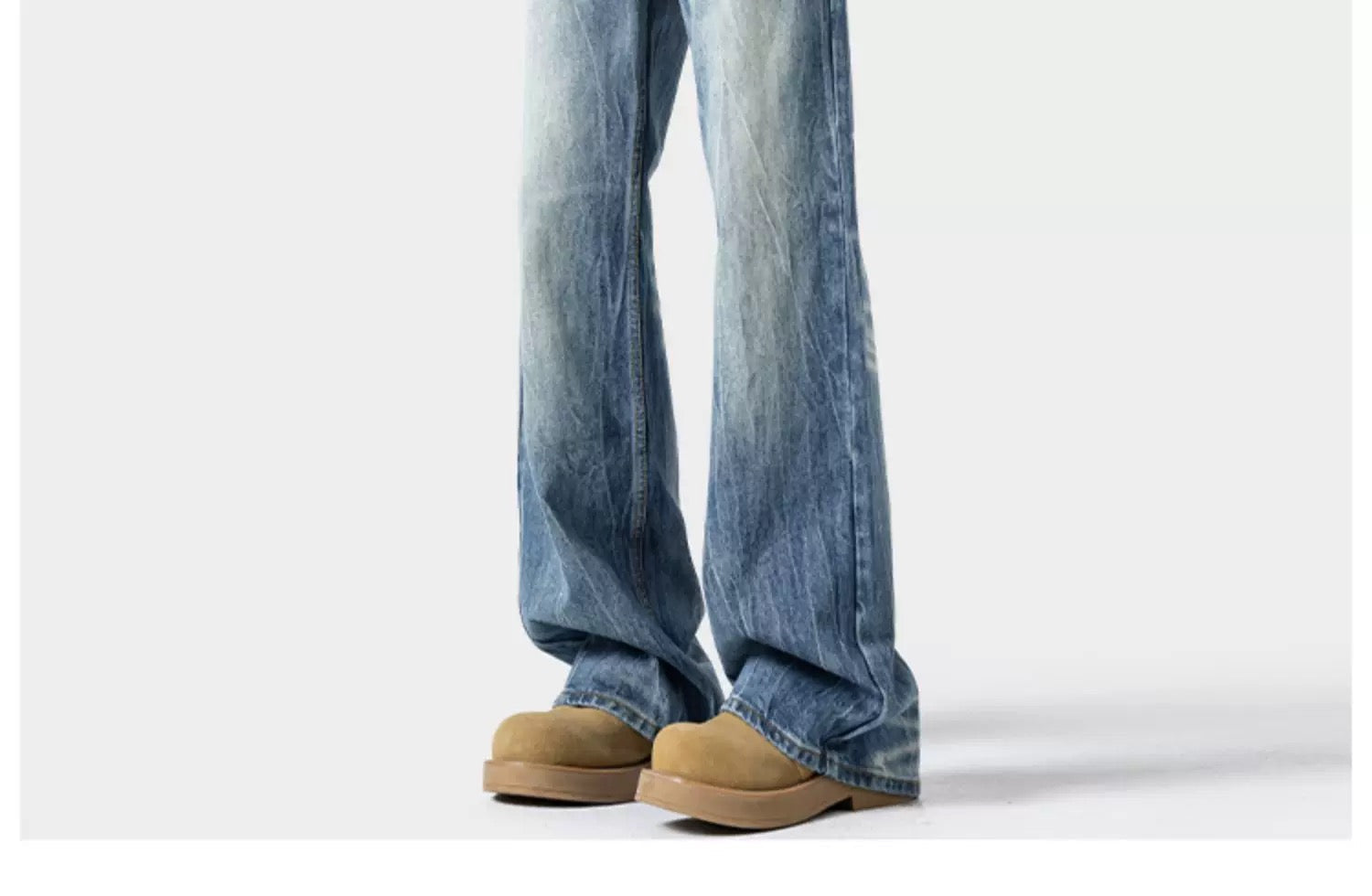 Men’s Lightning Flare Jeans – American Retro Street Denim Pants FE0304