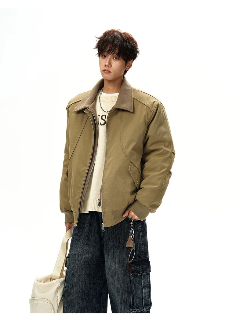 Men’s Designer Contrast Splice Lapel Jacket FE0078