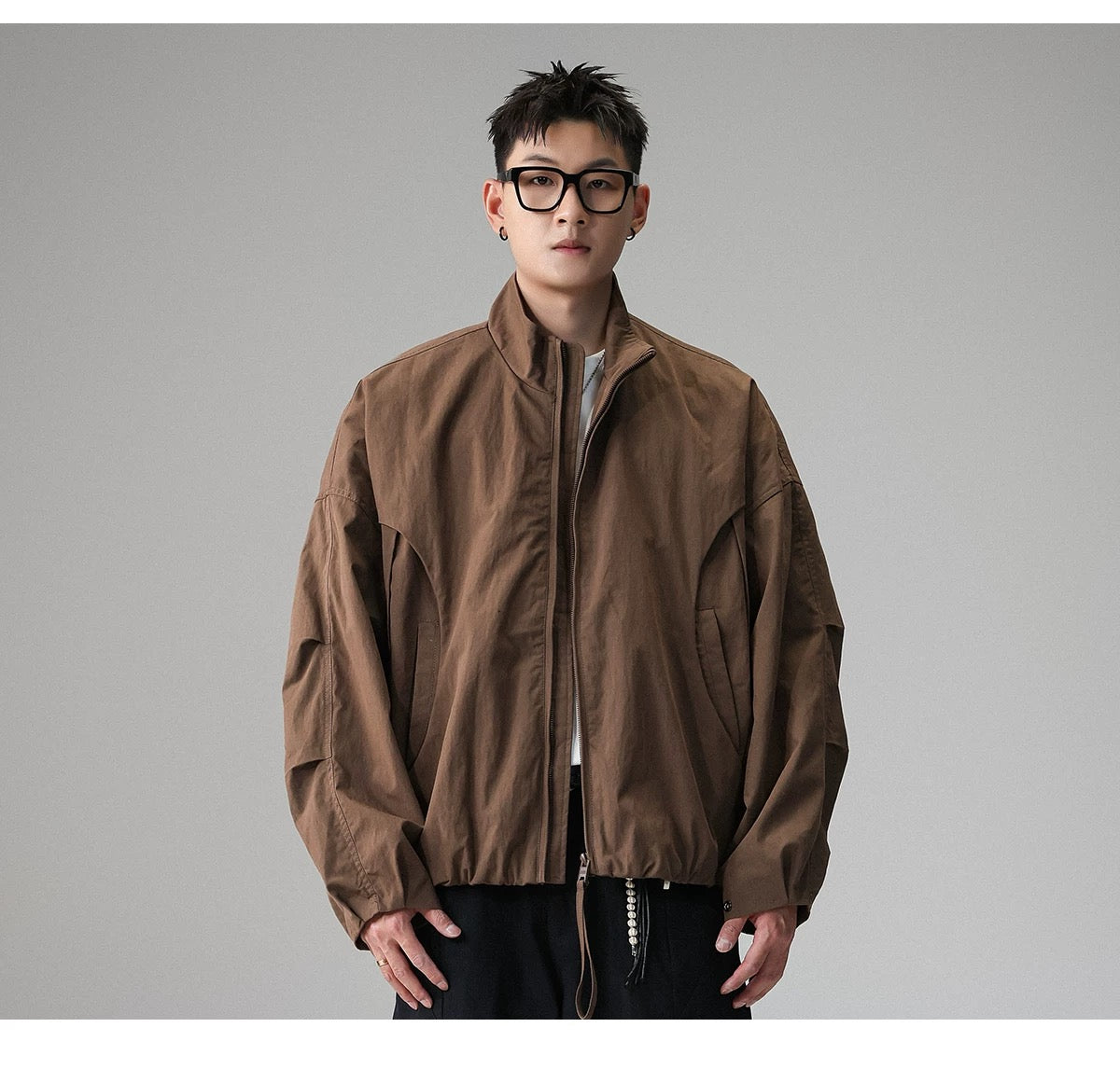 American Stand-Collar Jacket – Vintage Minimalist Streetwear Outerwear FE0351