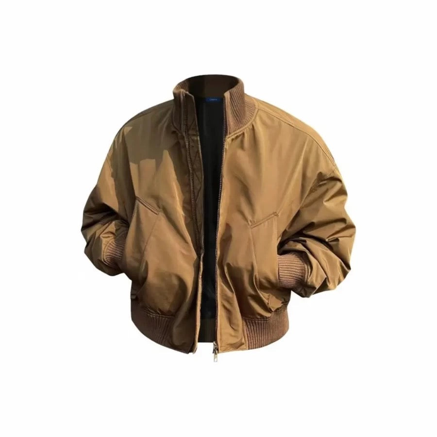 Men’s Short Padded Bomber Jacket – American Retro Street Winter Coat FE0312