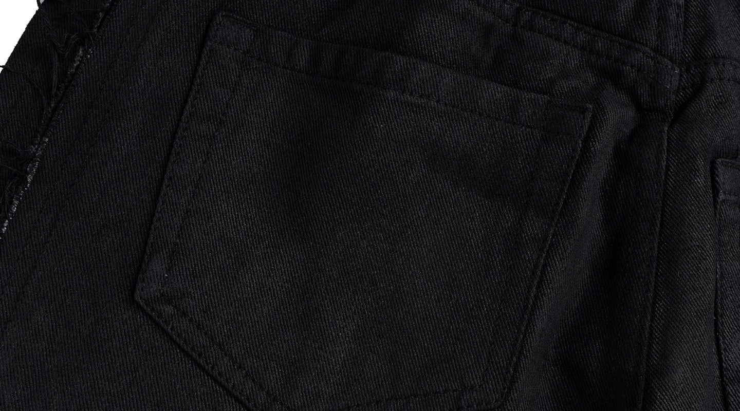 Street Style Waxed Wash Distressed Baggy Jeans FE0013