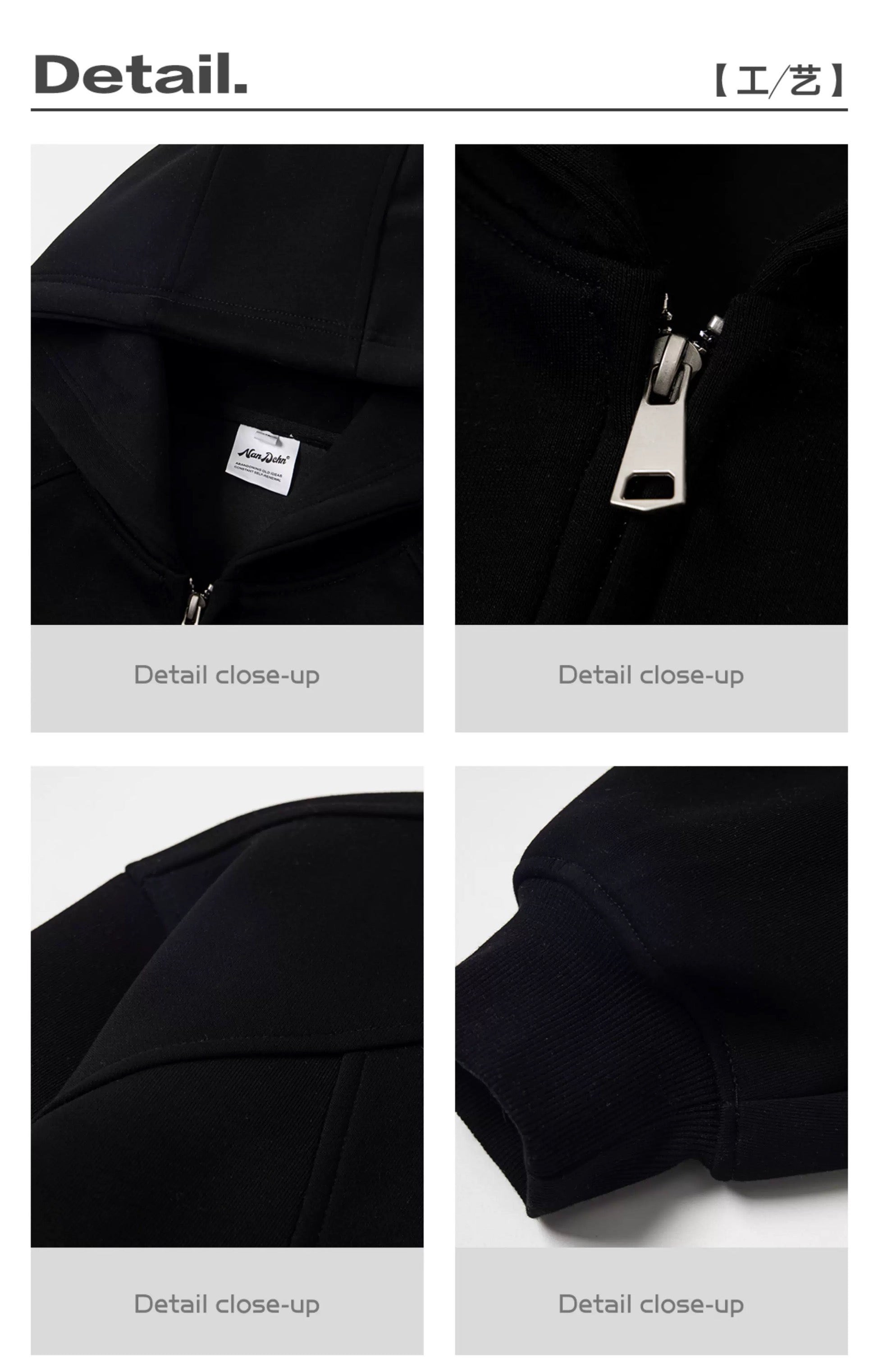 Men’s Cropped Zip-Up Hoodie – American Street Minimal Short Hoodie Jacket FE0003