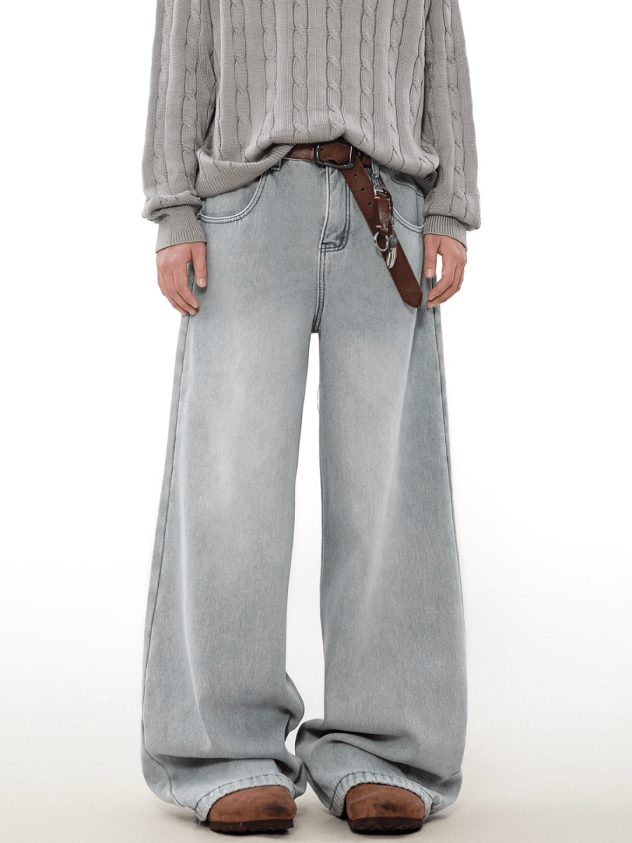 loose straight washed jeans FE0442