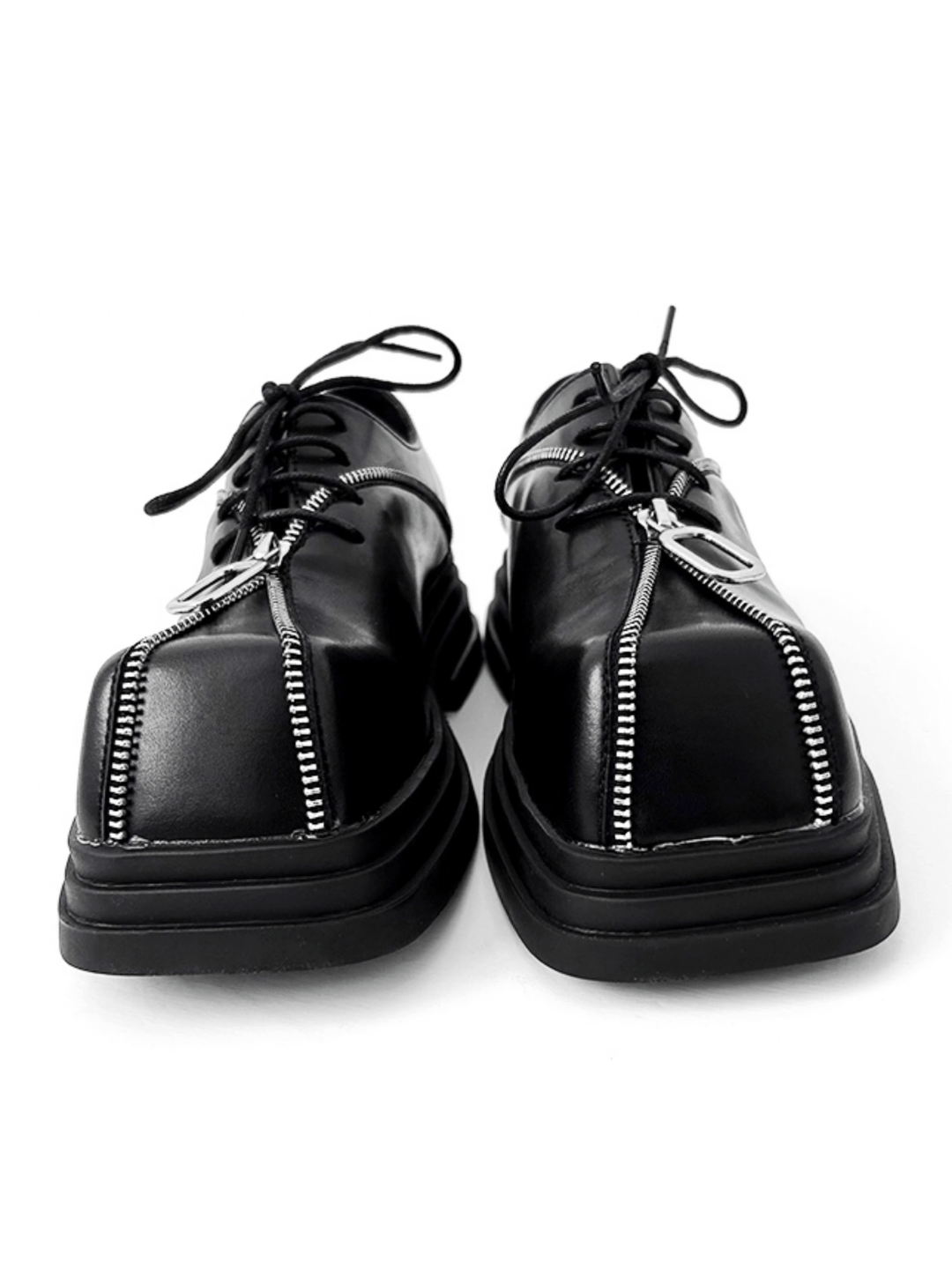 Square head leather shoes S046