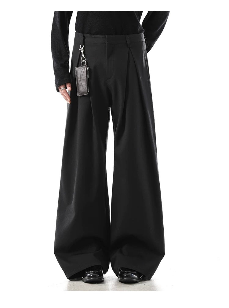 Structured Drape Suit Trousers – High-Street Minimalist Straight-Leg Pants FE0069