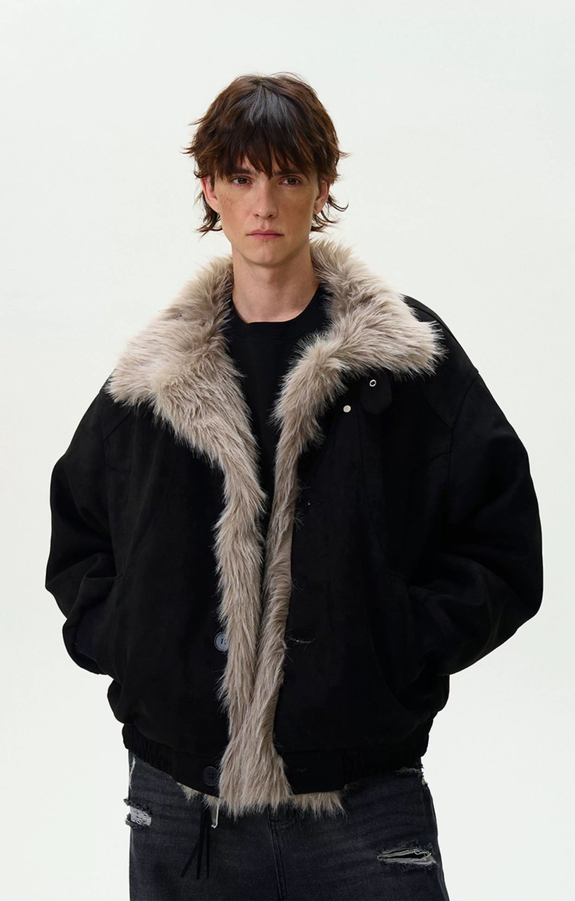 Men’s Vintage Washed Thick Padded Jacket – American Retro Winter Street Coat FE0043