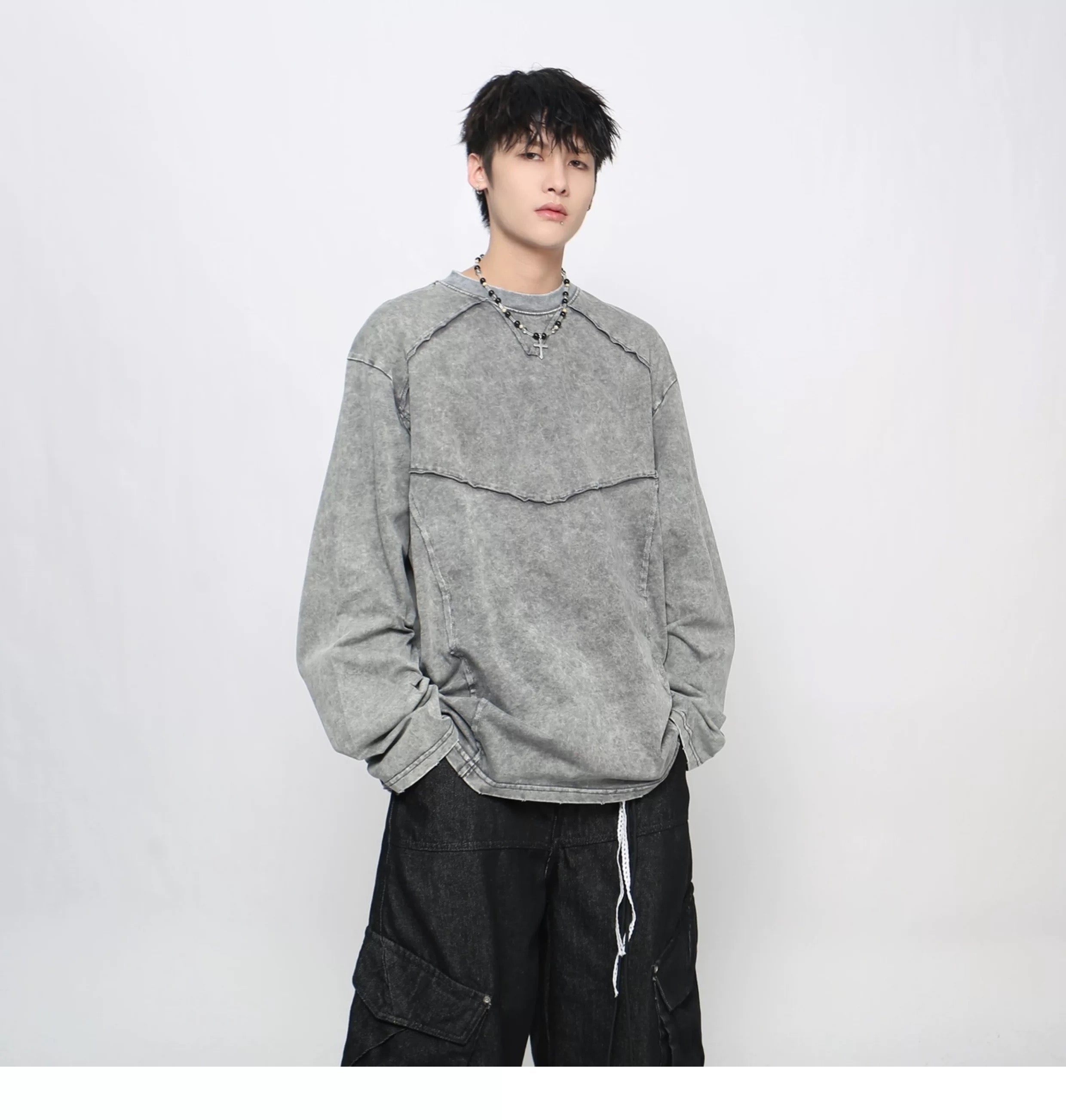 Men’s Solid Color Long-Sleeve T-Shirt FE0370