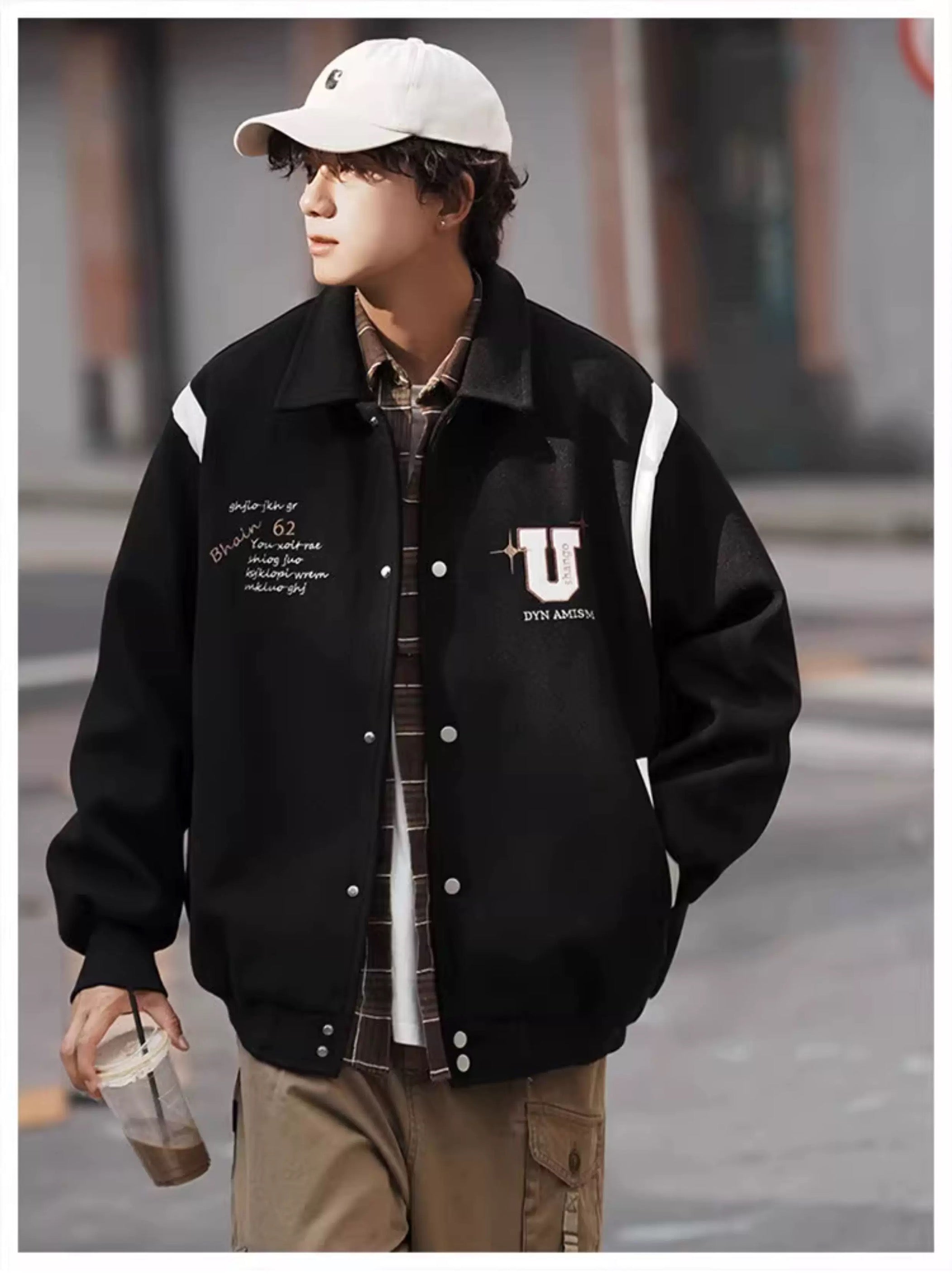 Wool Short Jacket – Vintage American Street Style Outerwear FE0072