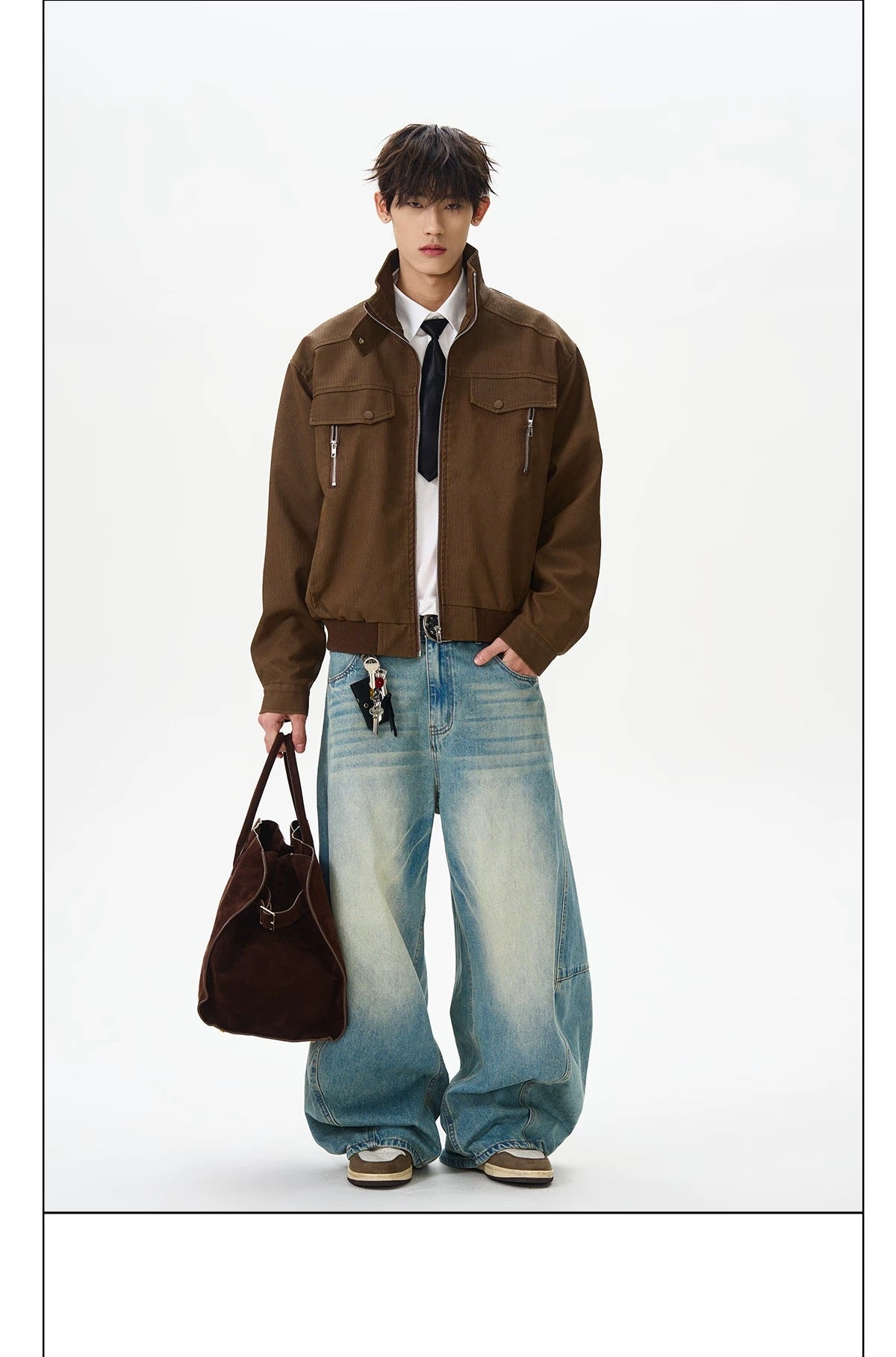 Men’s Stand-Collar American Streetwear Jacket FE0086