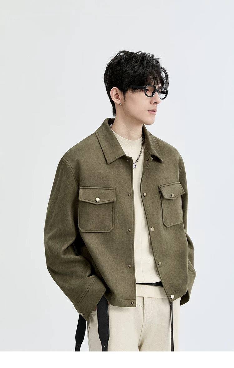 Men's Retro Premium Faux Suede Lapel Jacke FE0275