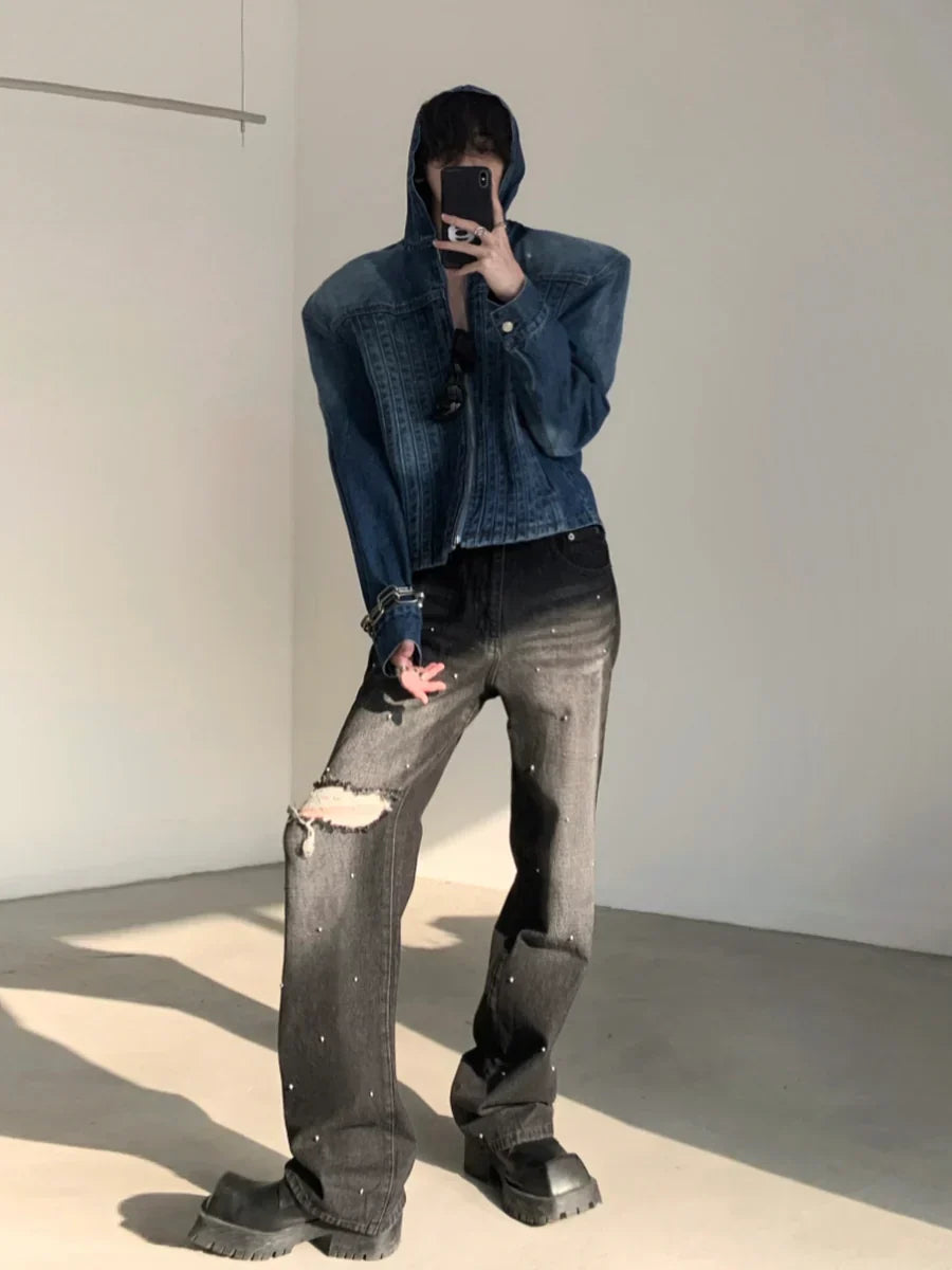 HIGH STREET HOODED DENIM JACKET FE0474