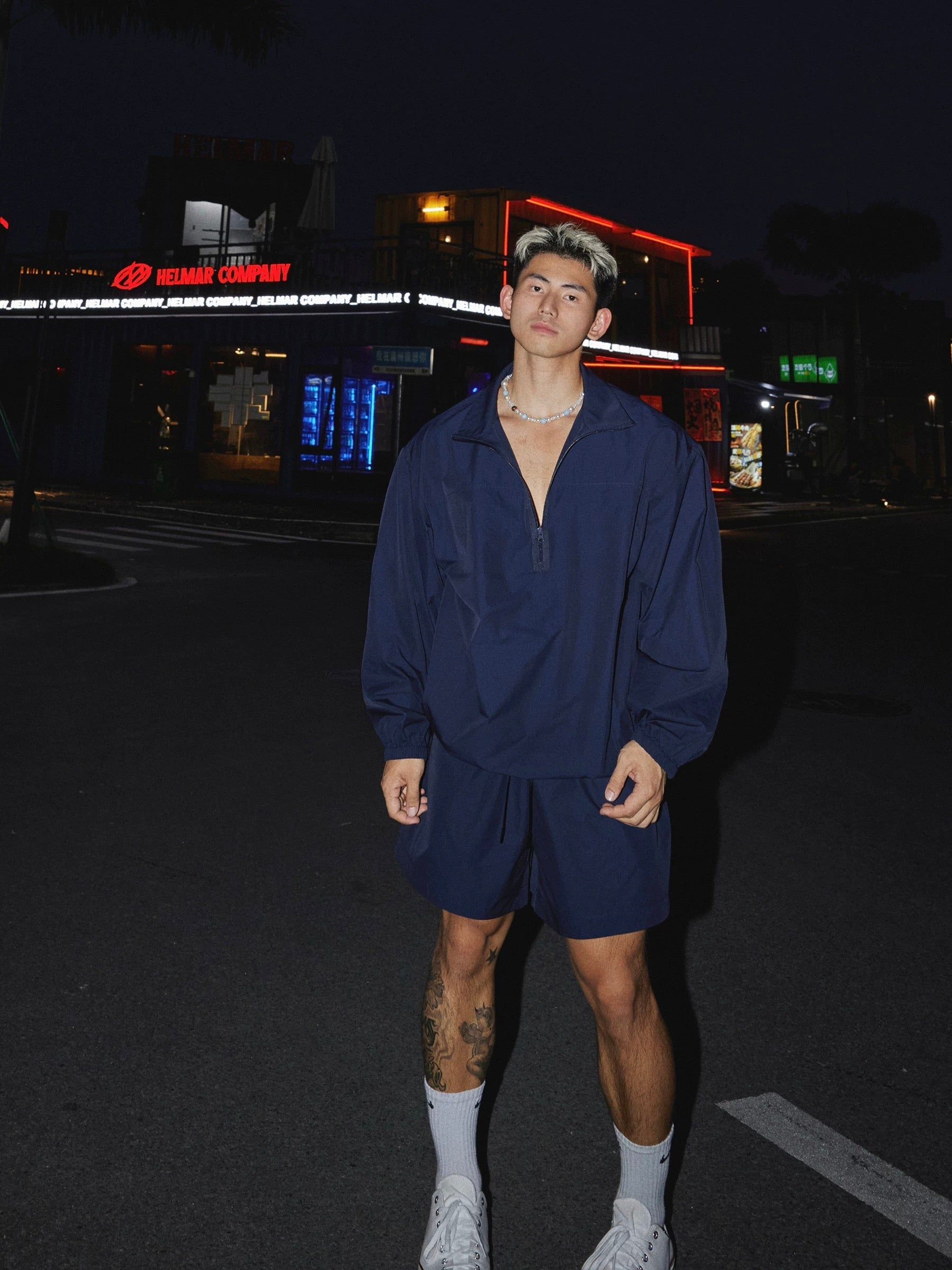 Men’s Retro Sport Lounge Set | Lightweight Fall Tracksuit with Loose Pullover & Shorts FE0278