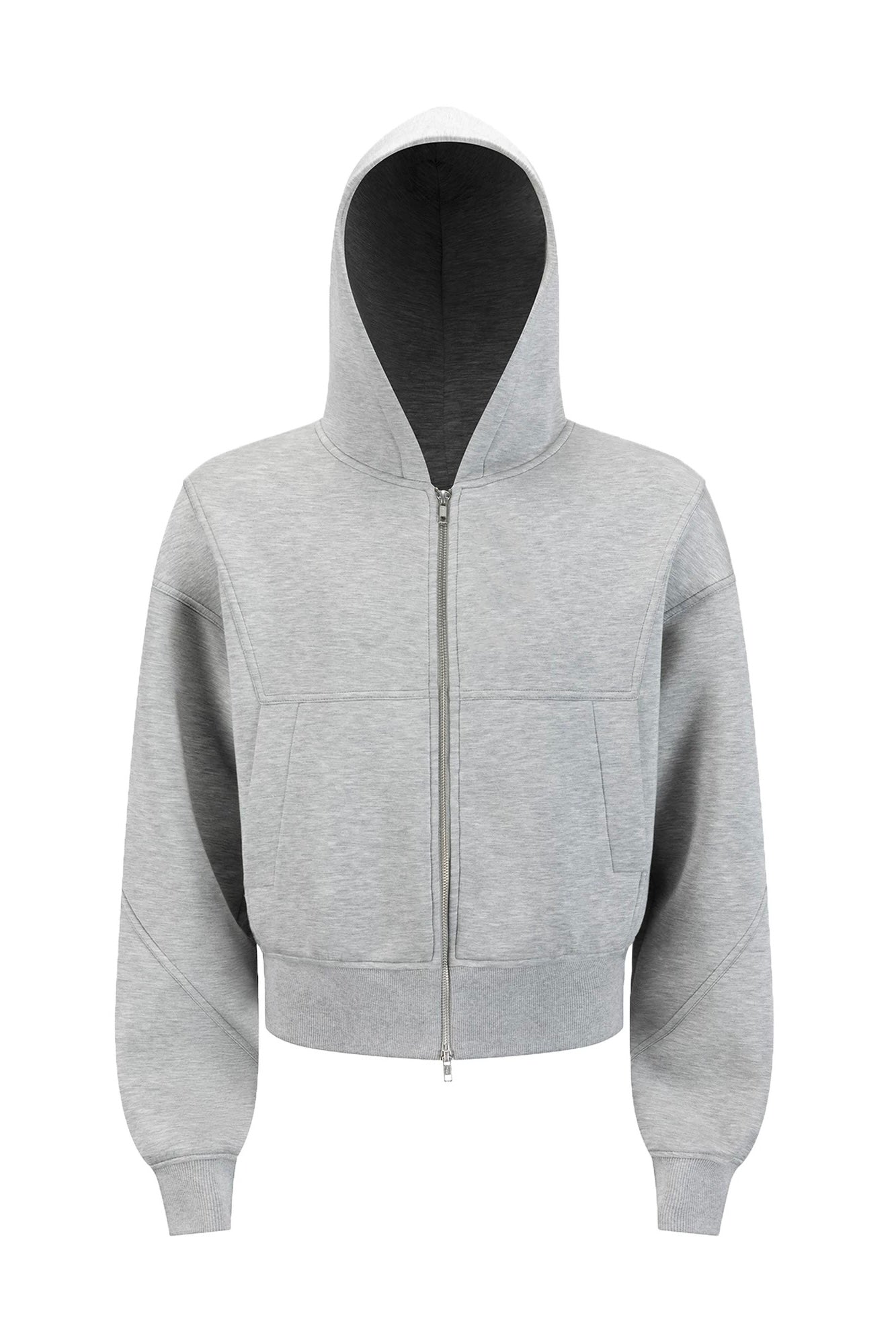 STRUCTURED BOX CUT ZIP-UP HOODIE FE0229