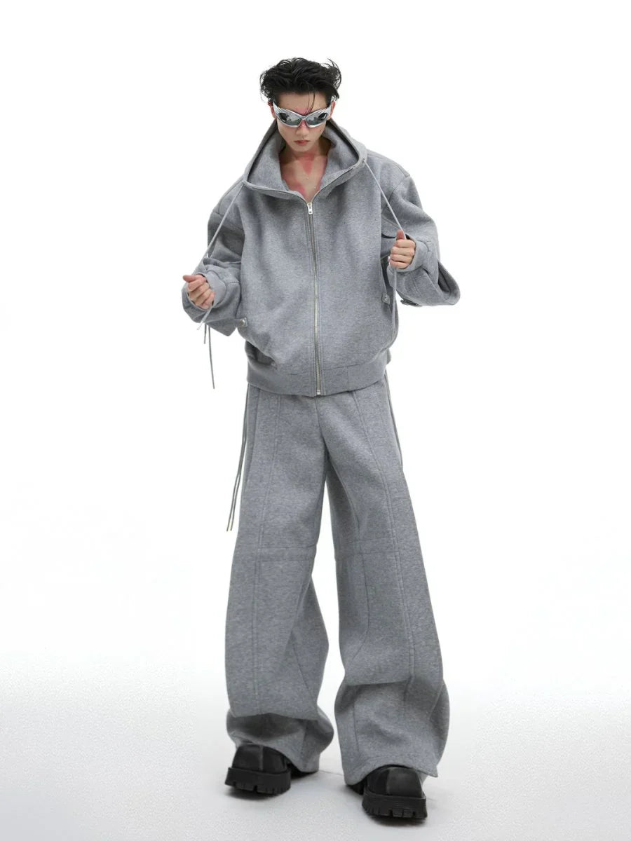 LOOSE HOODED SWEATER JACKET + BOTTOMS FE0491