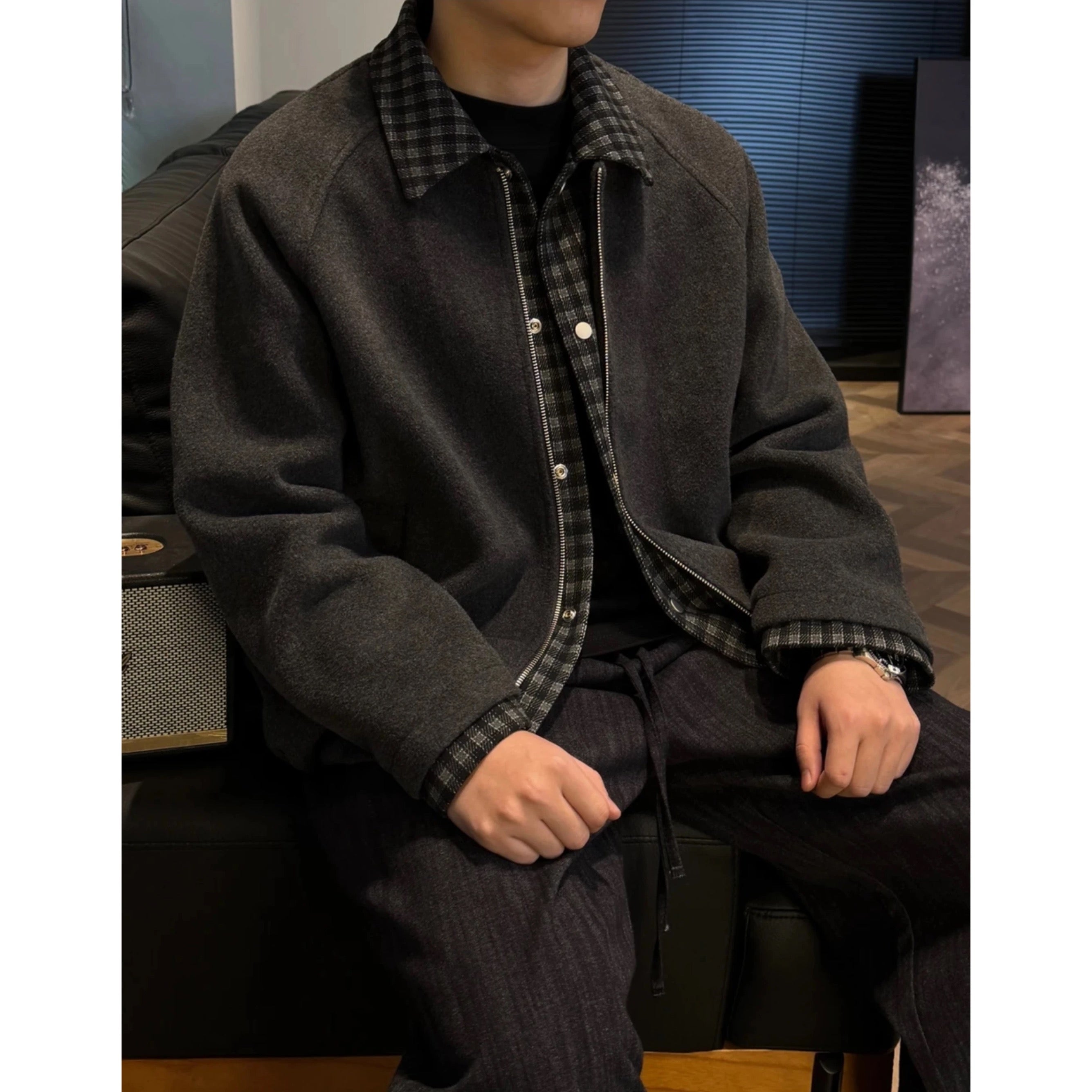 Men’s Loose-Fit Sheep Wool Padded Jacket FE0075