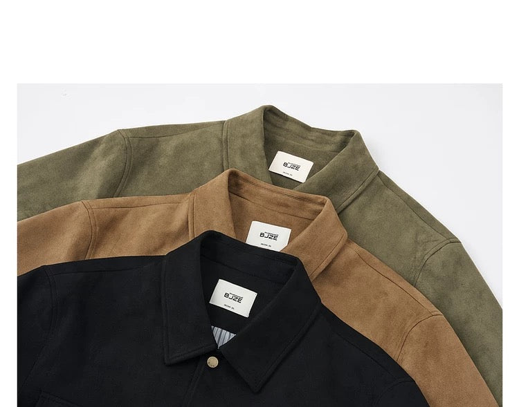 Men's Retro Premium Faux Suede Lapel Jacke FE0275