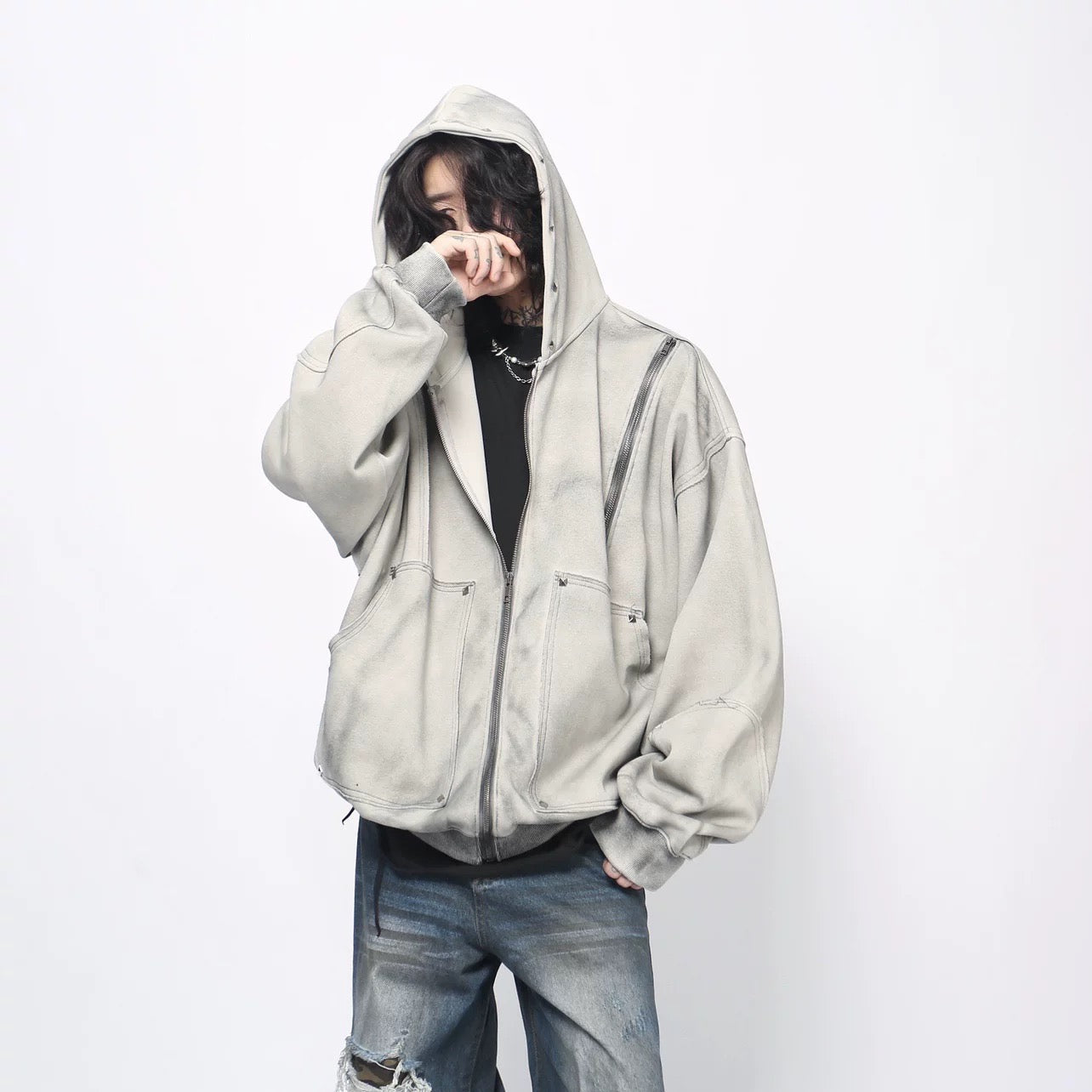 Men’s Zip-Up Streetwear Hoodie FE0368