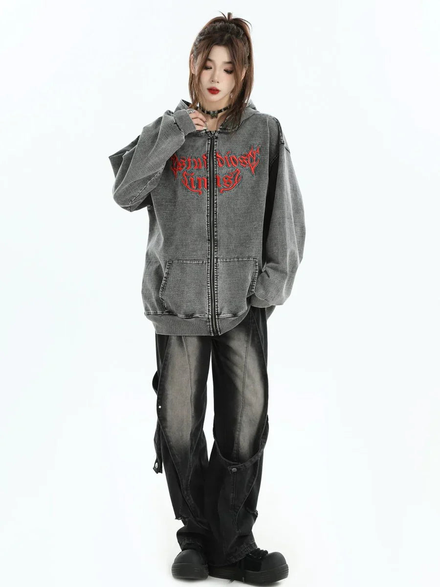 GOTHIC LETTER LOGO DENIM JACKET FE0122