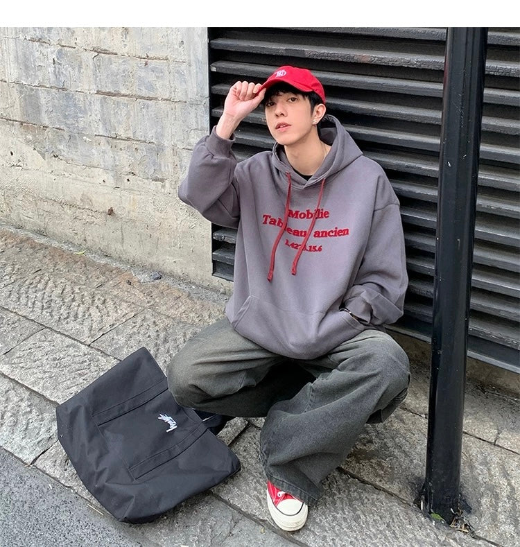 Men’s Vintage Brushed Embroidery Hoodie FE0334