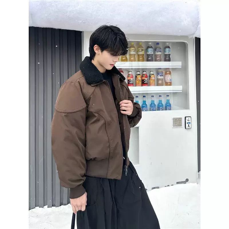 Men’s Short Retro Jacket with Removable Collar FE0076