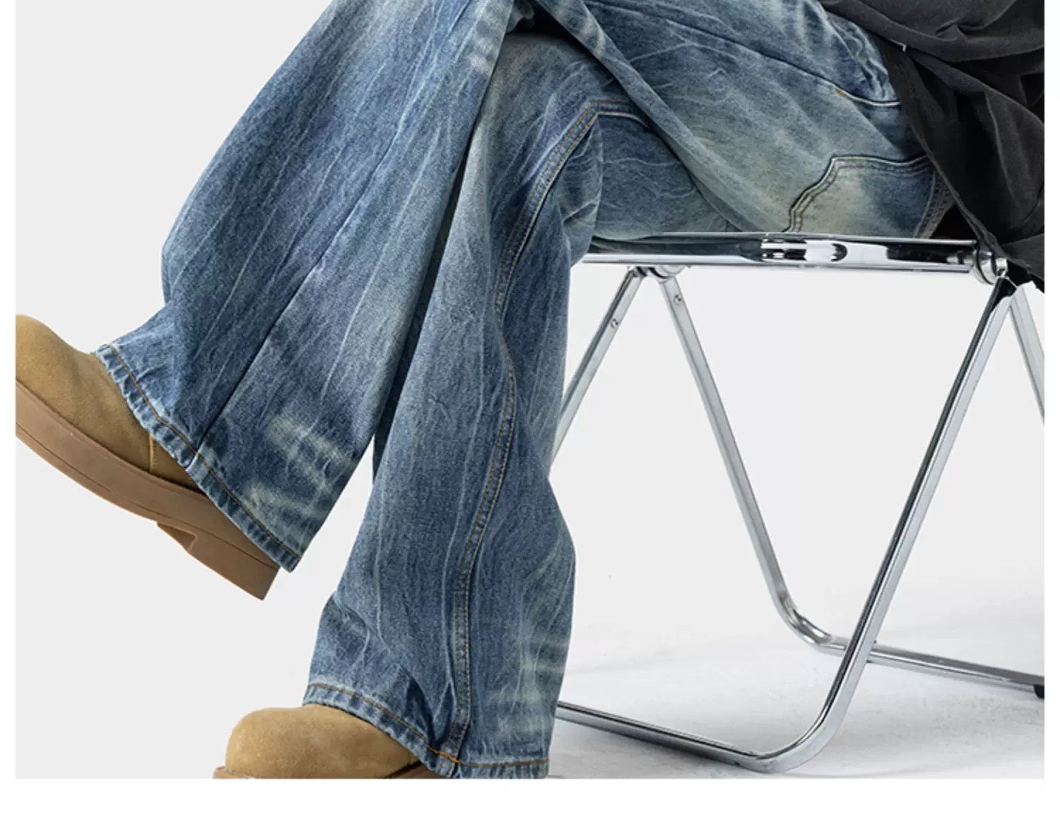 Men’s Lightning Flare Jeans – American Retro Street Denim Pants FE0304