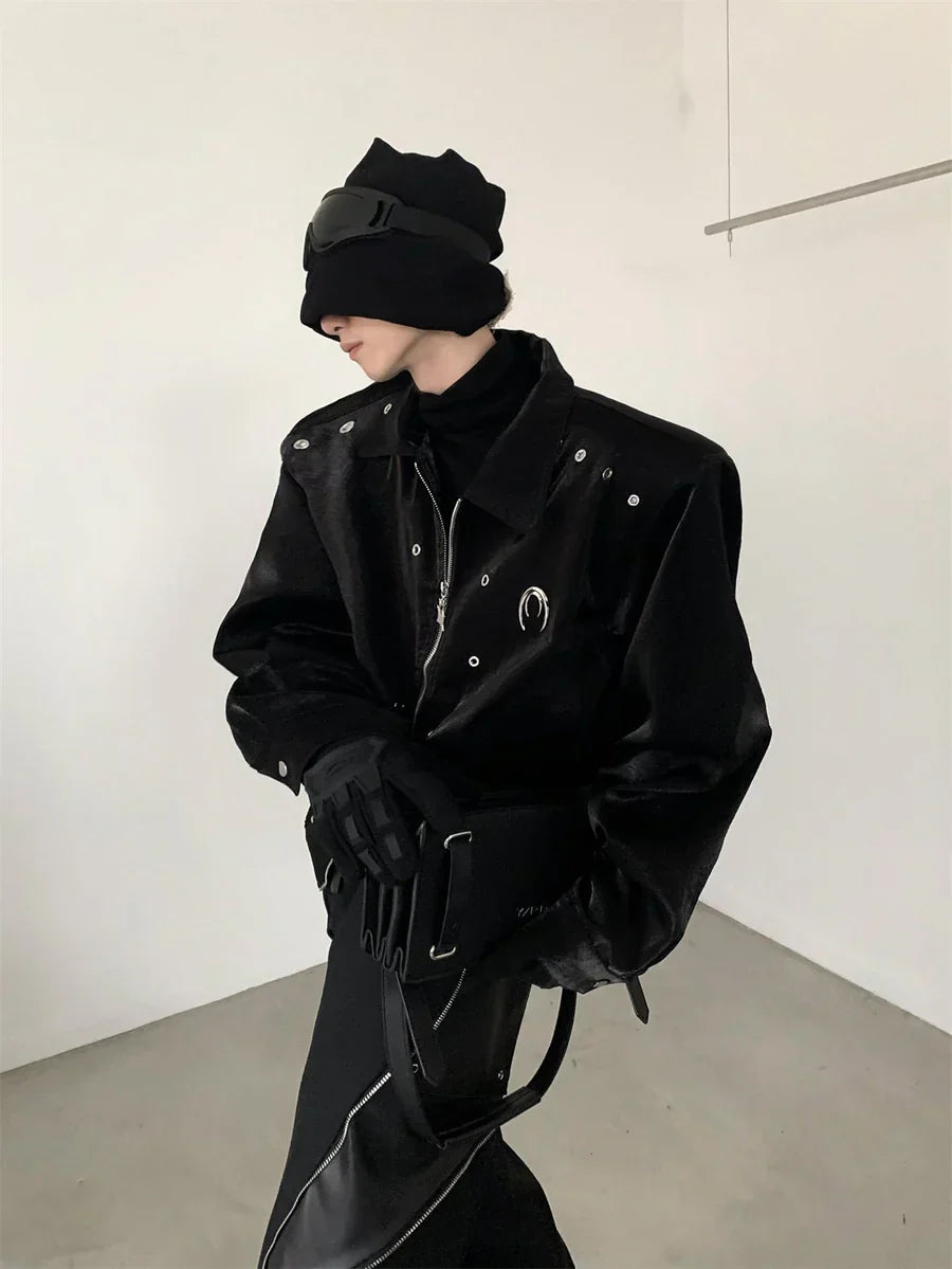 SHOULDER PADS SILHOUETTE LAPEL SHORT JACKET FE0466