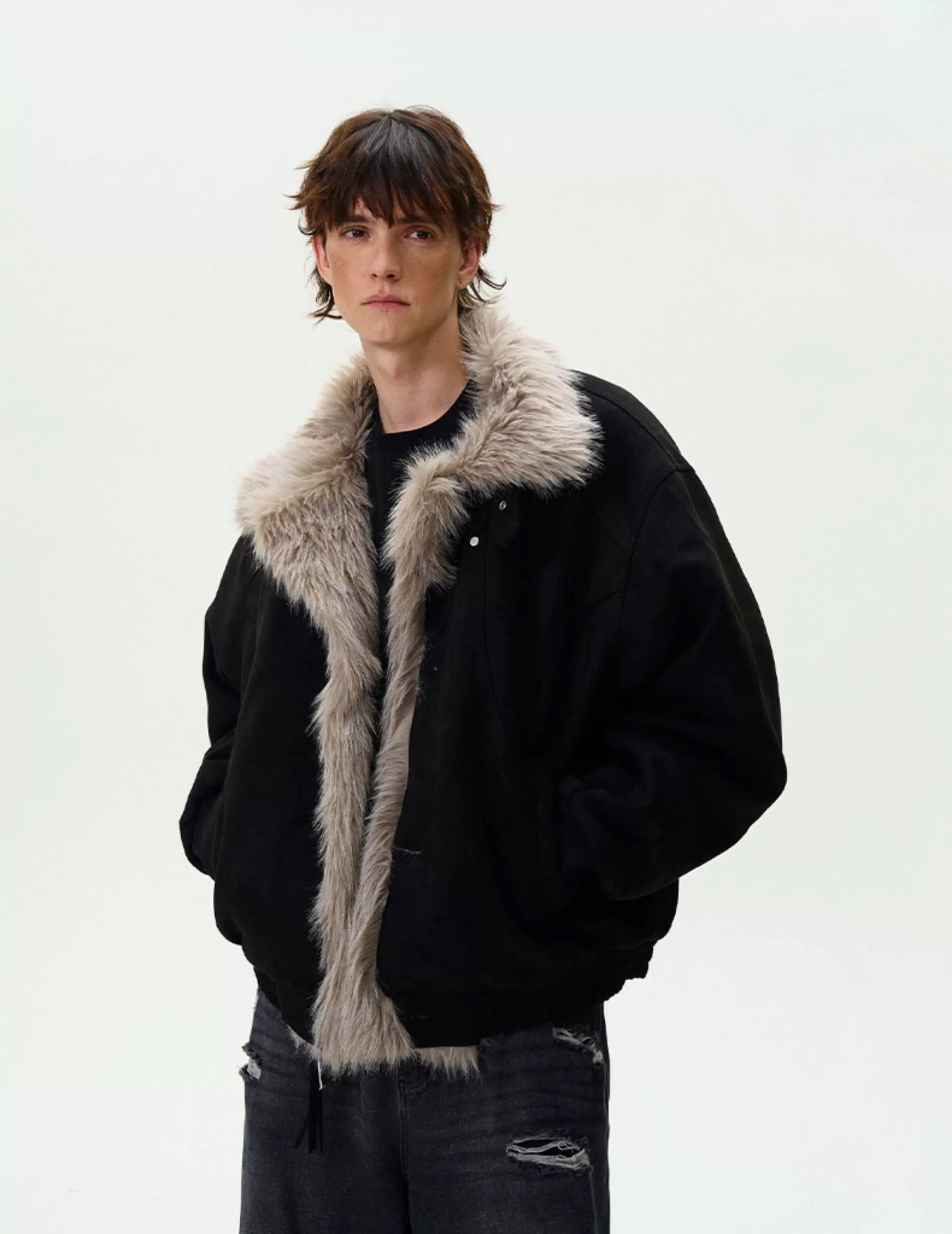 Men’s Vintage Washed Thick Padded Jacket – American Retro Winter Street Coat FE0043