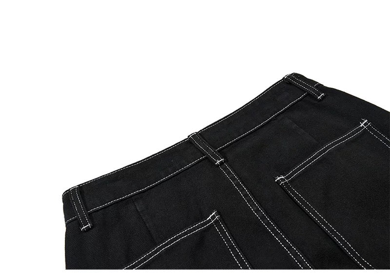 American Curved Wide-Leg Streetwear Trousers FE0297