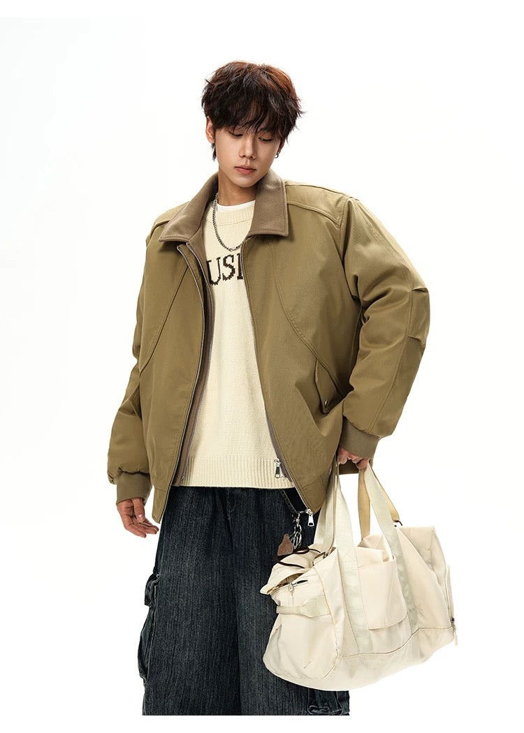 Men’s Designer Contrast Splice Lapel Jacket FE0078