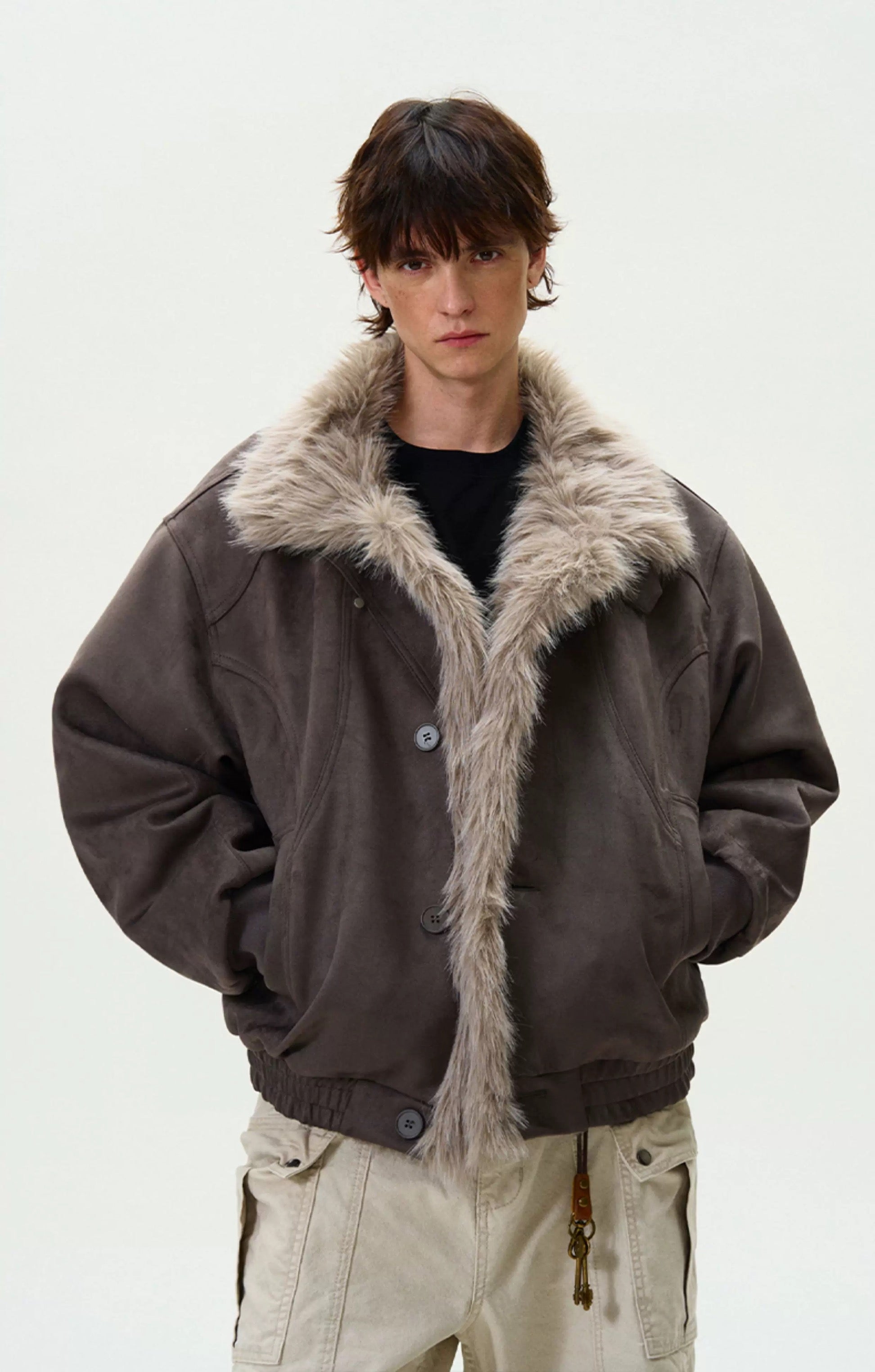 Men’s Vintage Washed Thick Padded Jacket – American Retro Winter Street Coat FE0043