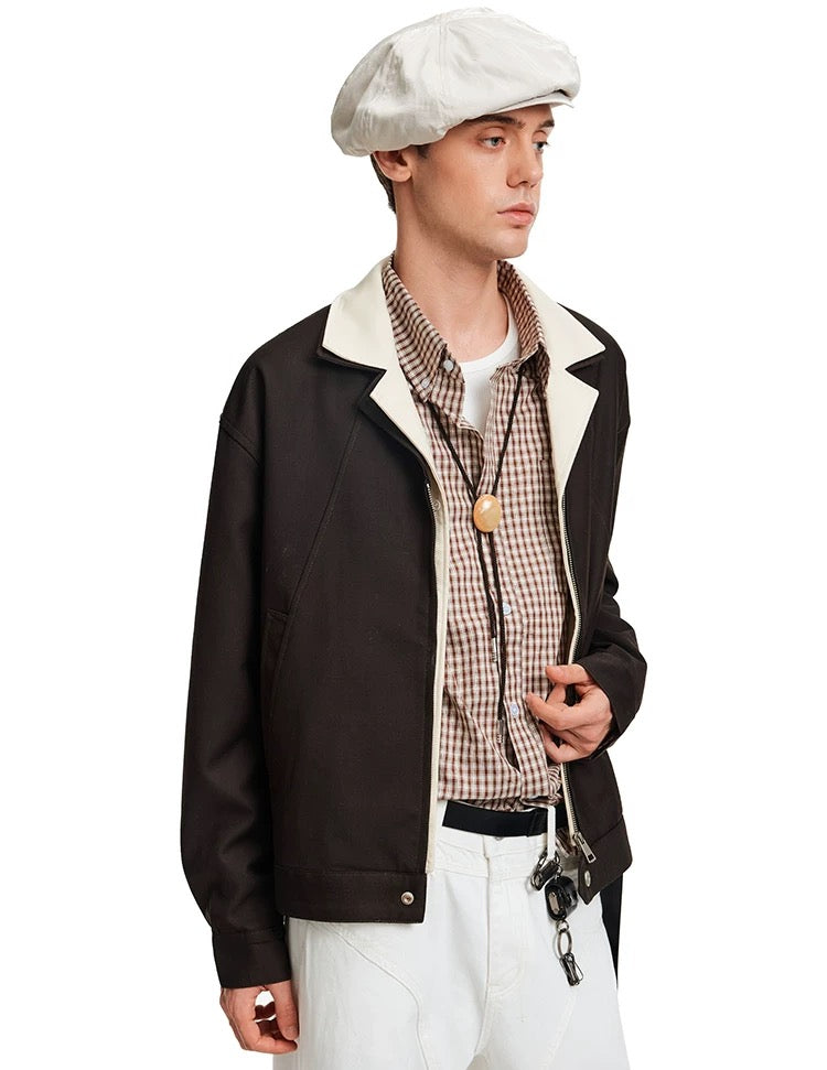 Men’s Deconstructed Layered Jacket – Vintage Minimal Street Outerwear FE0034