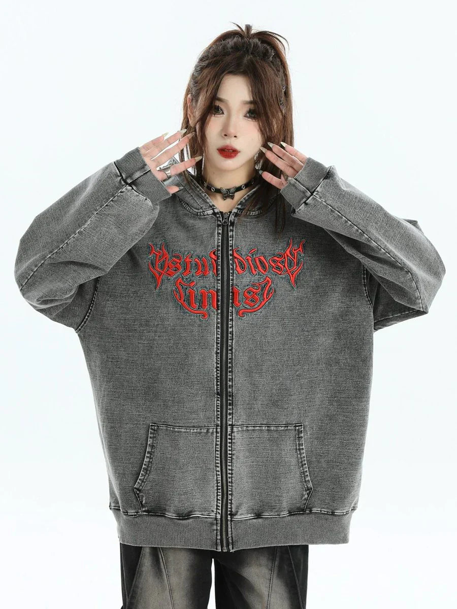 GOTHIC LETTER LOGO DENIM JACKET FE0122
