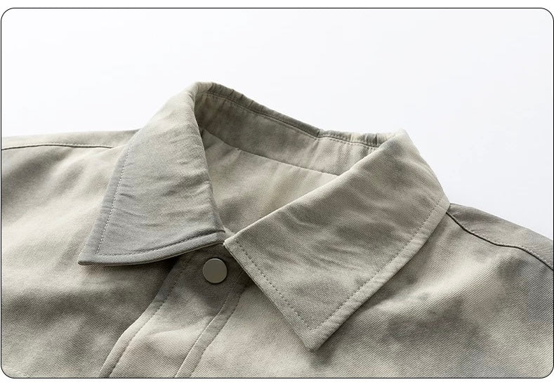 Men’s Vintage Washed “Dirty Look” Jacket – American Retro Streetwear Outerwear FE0290