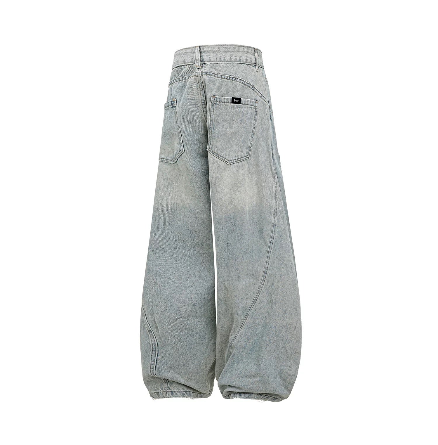 Men’s Vintage Ripped Wide-Leg Jeans – American Retro Streetwear Denim Pants FE0018