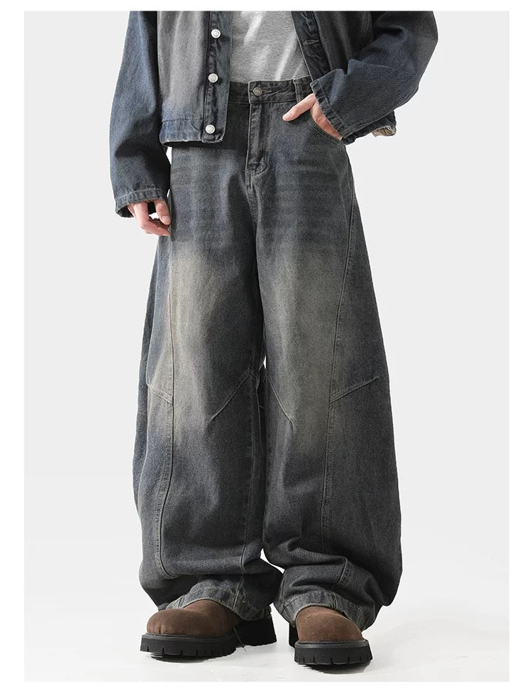American Retro Wide-Leg Denim Pants FE0307