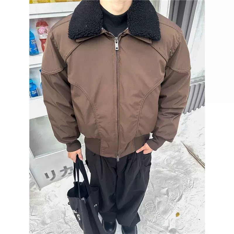 Men’s Short Retro Jacket with Removable Collar FE0076