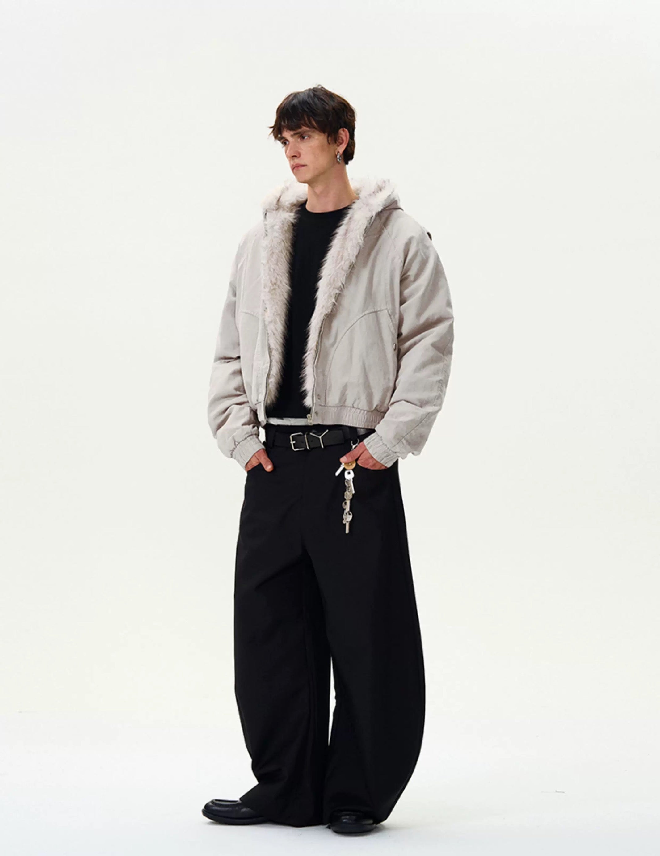 American Vintage Deconstructed Fleece-Lined Jacket – Retro Streetwear Outerwear FE0067