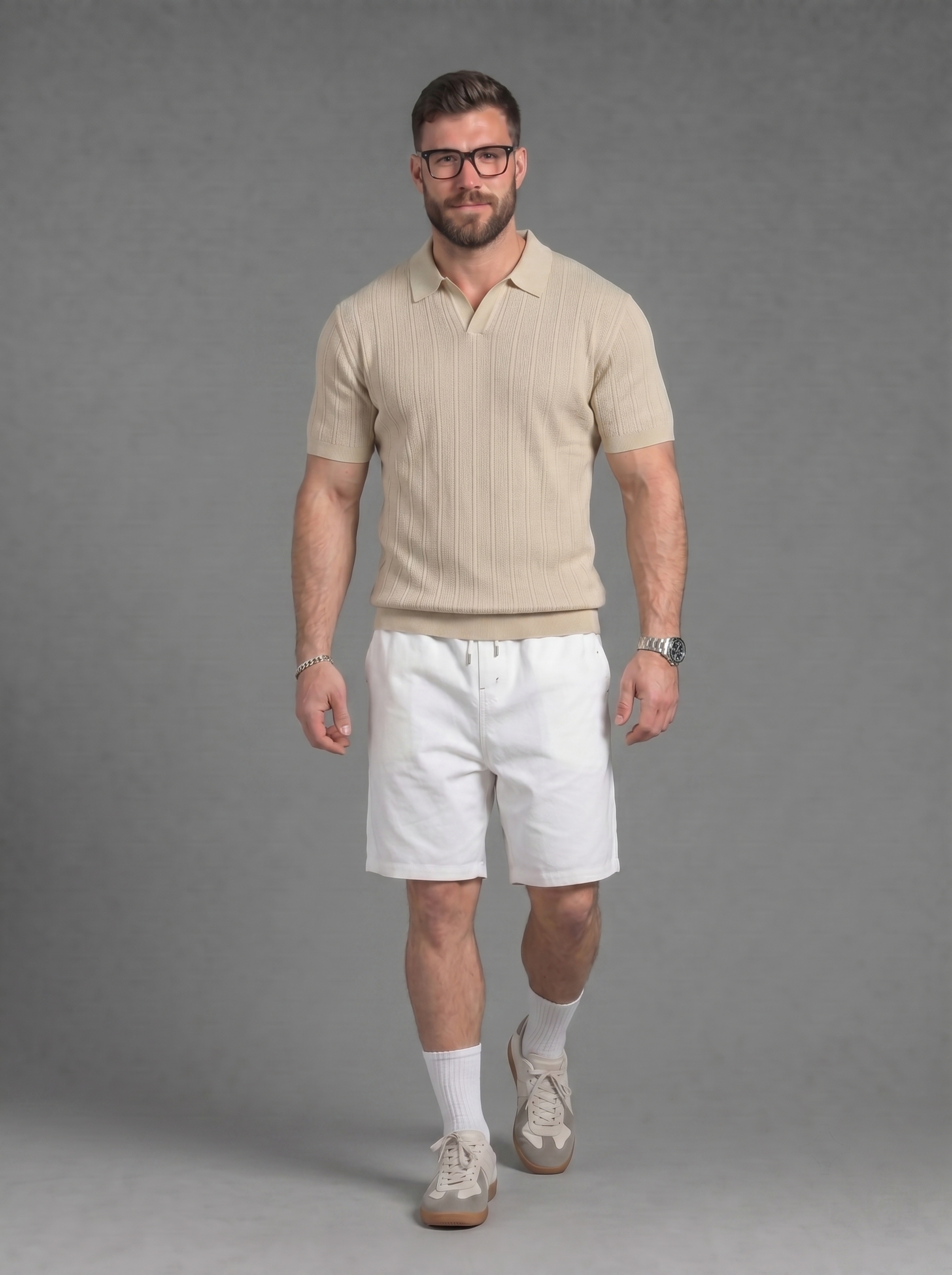 Men's Stretch Knit Polo Shirt - Short Sleeve Casual Knit Tee FE0715