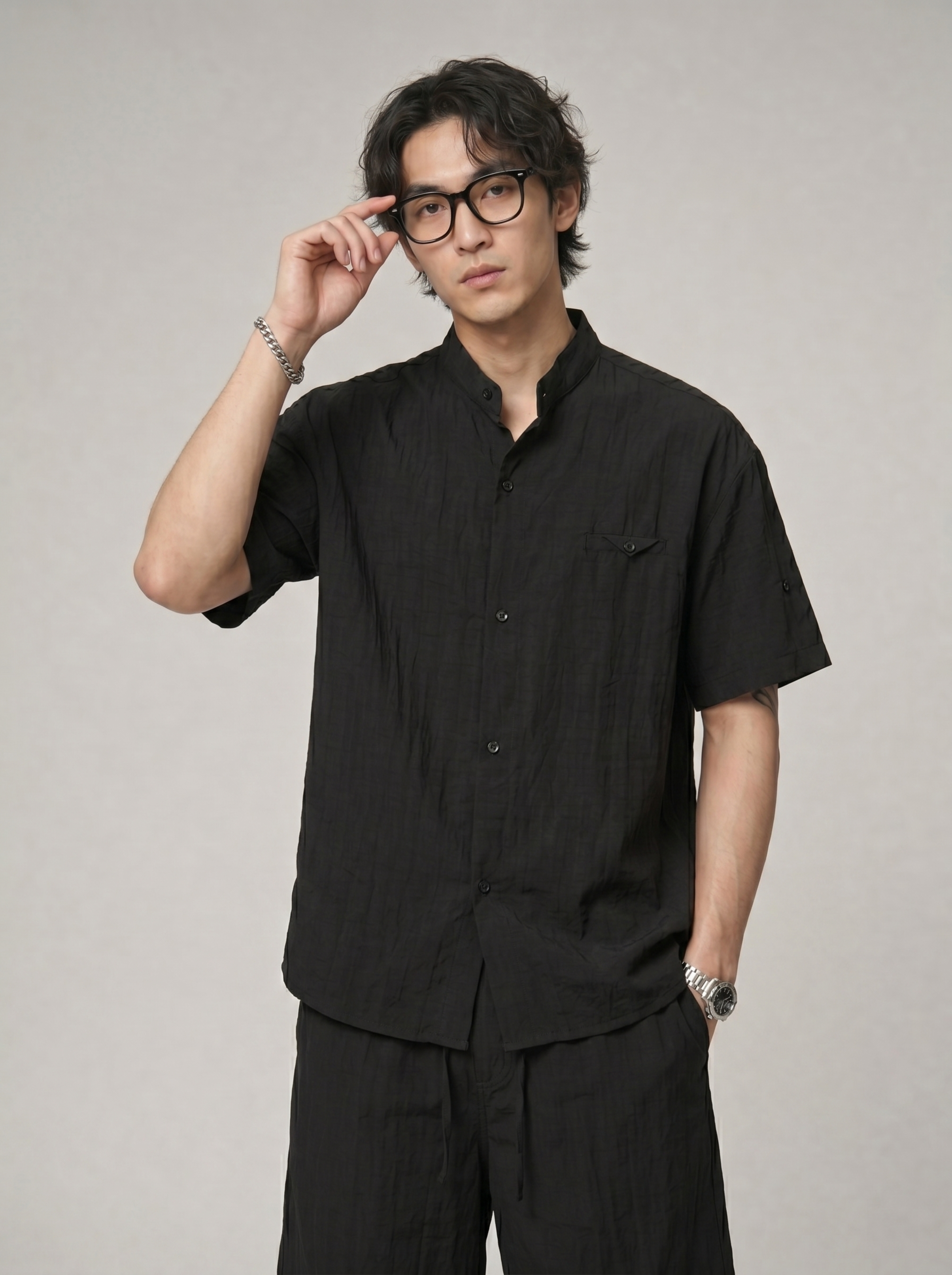 Men's Resort Wear Set - Lyocell Short Sleeve Vacation Outfit FE0716