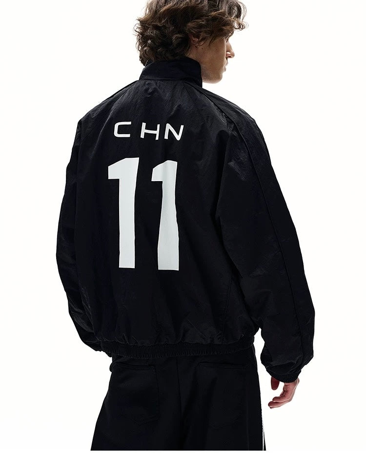 American Letter Print Jacket – Vintage Streetwear Varsity Zip Jacket FE0070