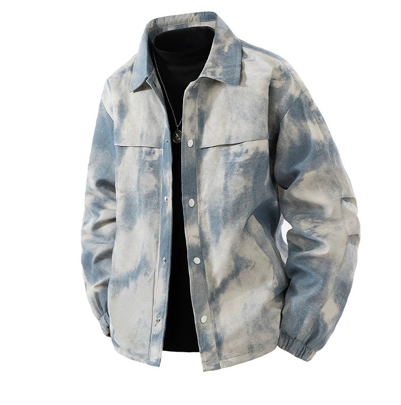 Men’s Vintage Washed “Dirty Look” Jacket – American Retro Streetwear Outerwear FE0290